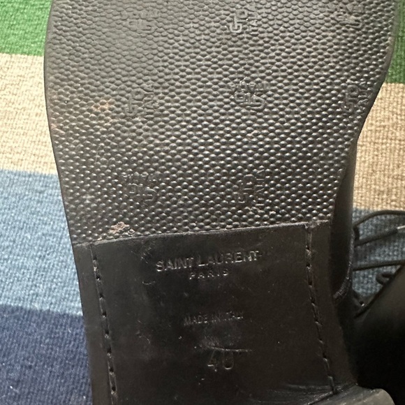 Saint Laurent black lace up booties. Size 40. Worn twice. Added rubber soles. - Picture 6 of 14